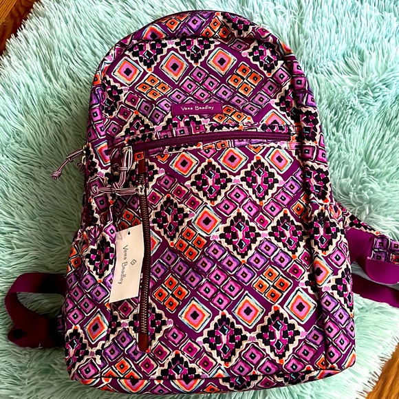 Vera Bradley Handbags - VERA BRADLEY Lighten Up Study Hall Backpack, Dream Diamonds Pattern, NWT.